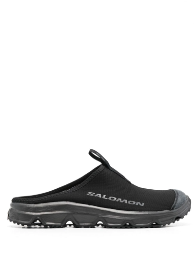 Salomon Rx Slide 3.0 Suede-trimmed Mesh Slip-on Sneakers In Black