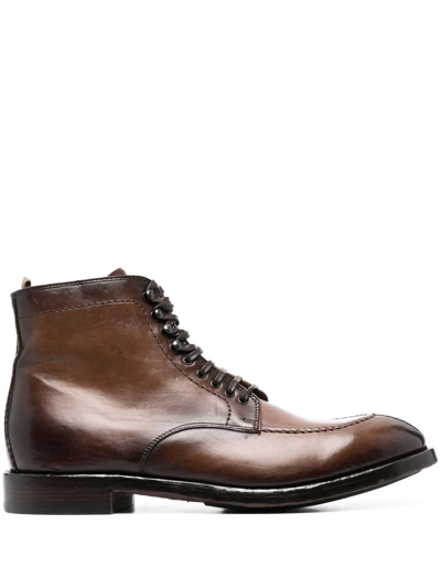 Officine Creative Anatomia 013 Leather Ankle Boots In Brown