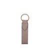 Smythson Panama Branded Cross-grain Leather Keyring In Taupe