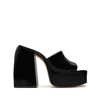 Schutz Aretha Snake-embossed Platform Sandals In Black