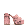 Schutz Aretha Snake-embossed Platform Sandals In Rose Pink