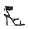 Schutz Lily Embossed Ankle-wrap Sandals In Black