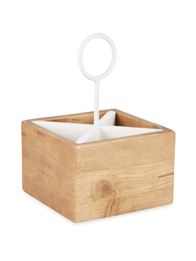 Etu Home Bianca Wood Silverware Caddy In White