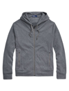 Polo Ralph Lauren Cotton Blend Double Knit Full Zip Hoodie In Classic Gray Heather