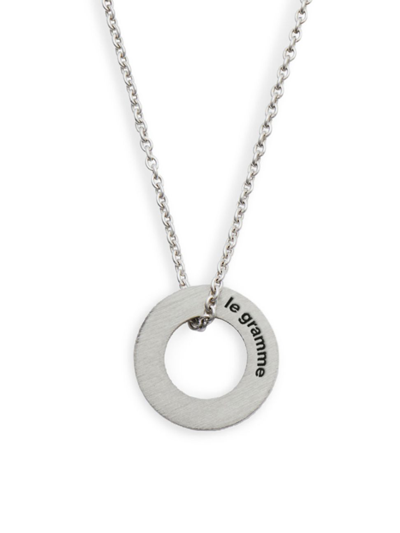 Le Gramme Men's 1.1g Polished & Brushed Sterling Silver Round Necklace