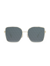 Fendi Baguette 59mm Square Sunglasses In Shiny Gold
