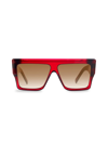 Celine 60mm Oversized Square Sunglasses In Red