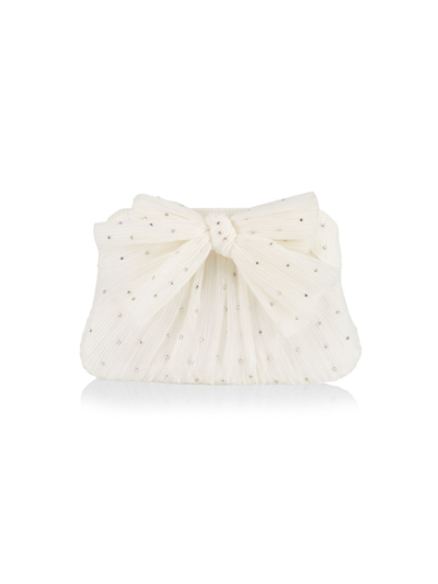 Loeffler Randall Rayne Pleated Embellished Bow Shoulder Bag In White