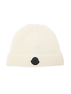 Moncler Logo Wool Beanie Hat In Natural