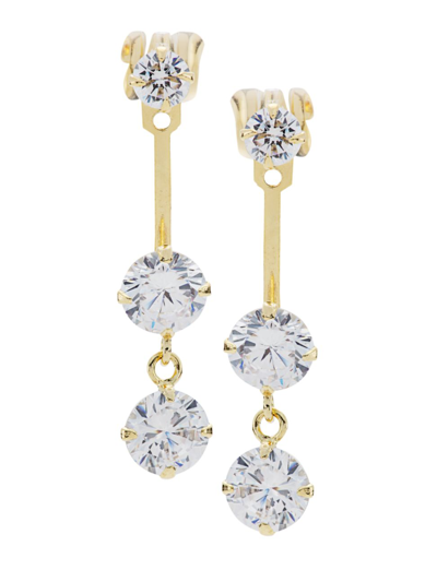 Shashi Versailles Cubic Zirconia Linear Drop Earrings In 14k Gold Plated Sterling Silver