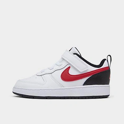 Nike Kids' Toddler Court Borough Low 2 Casual Shoes In White/university Red/black
