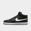 Nike Men's Court Vision Mid Next Nature Casual Shoes In Black/white/black