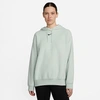 Nike Women's Sportswear Essentials Plush Pullover Hoodie In Grey Haze/black