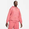 Nike Sportswear Essentials Women's Plush Hoodie In Archaeo Pink/black