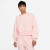 Nike Women's Sportswear Collection Essentials Oversized Fleece Crewneck Sweatshirt In Atmosphere/white