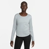 Nike Women's Therma-fit One Long-sleeve Top In Particle Grey/heather/black