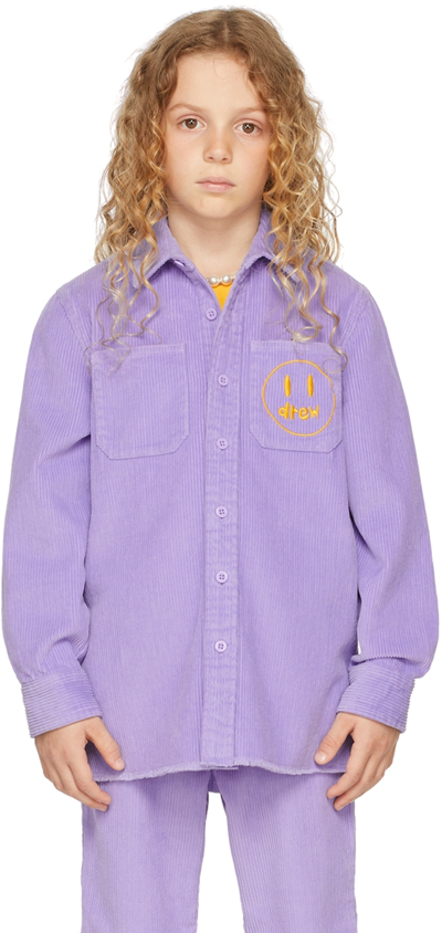 Drew House Ssense Exclusive Kids Purple Painted Mascot Shirt In Lavender