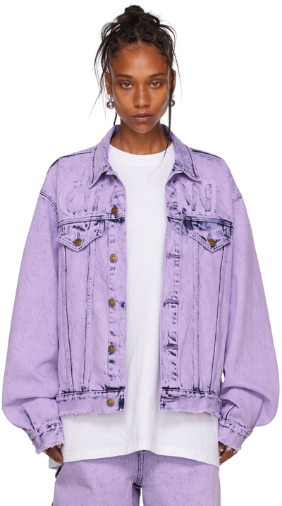 Drew House Ssense Exclusive Purple Secret Trucker Denim Jacket In Painted Lavender