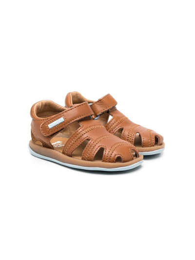 Camper Kids' Bicho 皮质凉鞋 In Brown