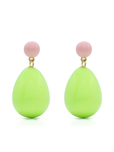 Eshvi Drop-design Earrings In Green