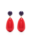 Eshvi Drop-design Earrings In Red