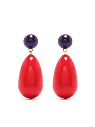 Eshvi Drop-design Earrings In Red
