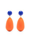 Eshvi Drop-design Earrings In Orange