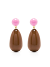 Eshvi Drop-design Earrings In Brown
