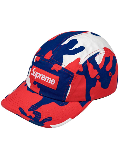 Supreme Washed Chino Twill Camp Cap In Red