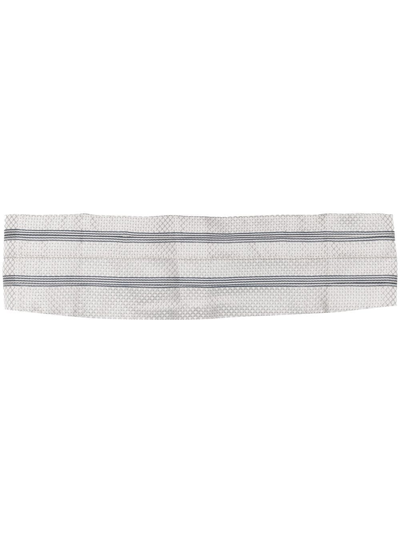 Pre-owned Versace 1990s Stripe-print Silk Cummerbund In Grey