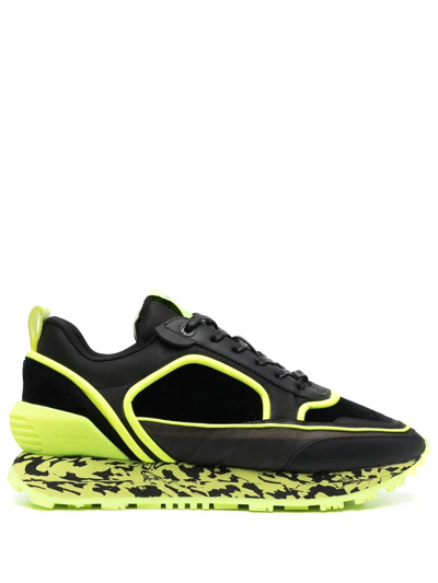 Balmain Contrast-sole Low-top Sneakers In Black