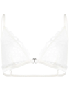 Fleur Du Mal Charlotte Lace Triangle Bra In Ivory