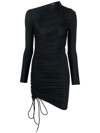 Balenciaga Drawstring-detailed Minidress In Nero