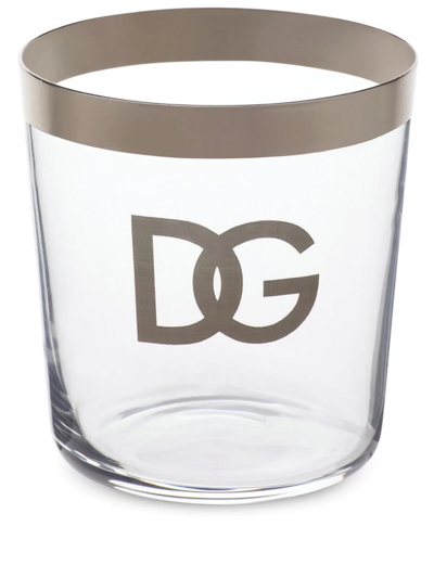 Dolce & Gabbana Logo-print Drinking Glasses (set Of 2) In White
