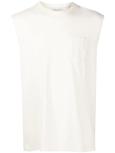 John Elliott Rodeo Patch Pocket Tank Top In White