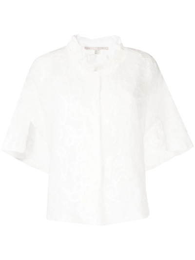 Shiatzy Chen Floral Lace Short Jacket In White