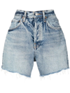 Agolde Riley High Rise Shorts In Blue