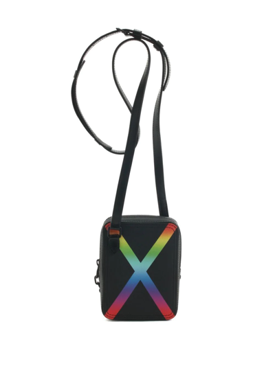 Pre-owned Louis Vuitton  Taiga Rainbow Danube Crossbody Bag In Black