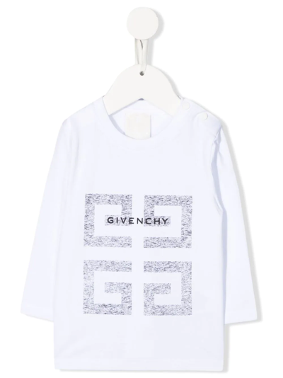 Givenchy Babies' Logo-print Long-sleeve T-shirt In White