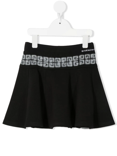 Givenchy Kids' Greca-detail Knitted Mini Skirt In Nero