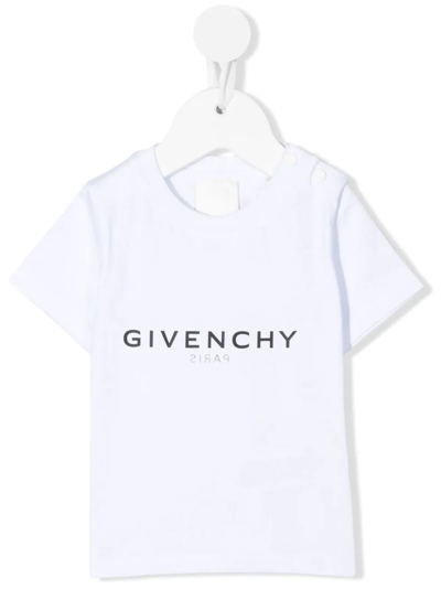 Givenchy Kids' Logo-print Round-neck T-shirt In White