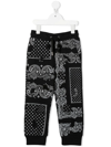 Givenchy Black Sweatpants For Boy With Bandana Print In Black
