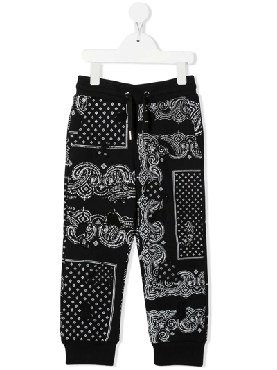 Givenchy Kids' Black Sweatpants For Boy With Bandana Print