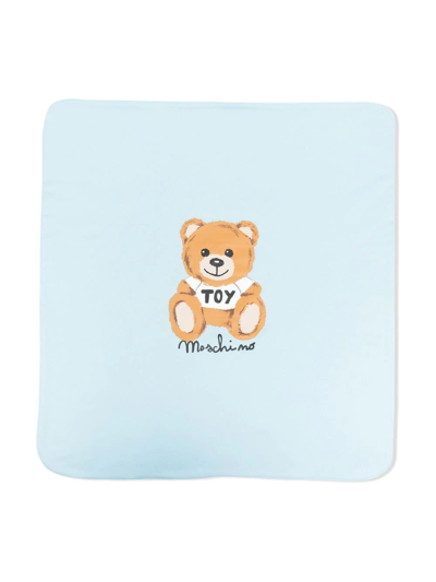 Moschino Teddy-bear Print Blanket In Blue