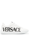 Versace Man Sneakers White Size 11 Calfskin In White
