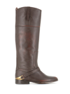 Golden Goose Charlie Leather Boots With Metal Detail - Atterley In Brown