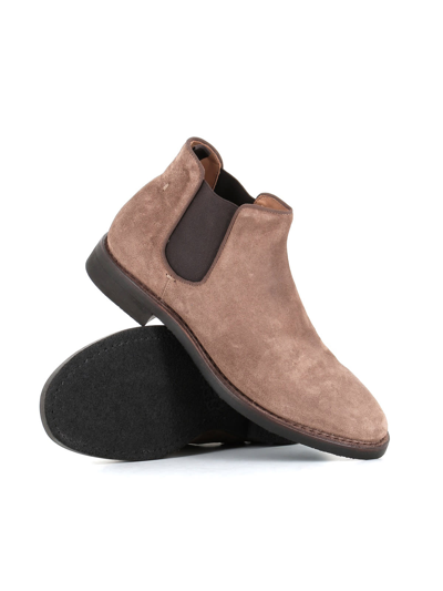 Alberto Fasciani Suede Chelsea Boots In Beige/marrone