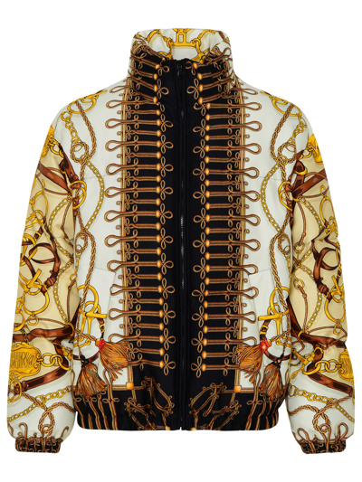 Moschino Graphic-print Puffer Jacket In Beige