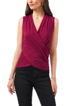 1.state Surplice Sleeveless Top In Ruby Plume