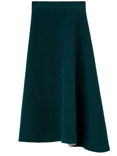 Jil Sander Asymmetrical Green Skirt